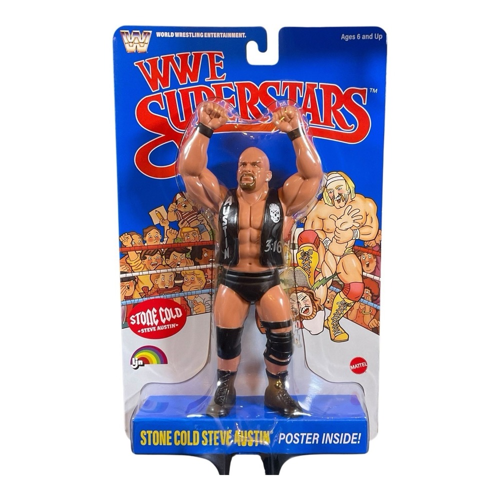 WWE Superstars LJN Stone Cold Steve Austin 8" Figure Blue Card Retro New In Hand